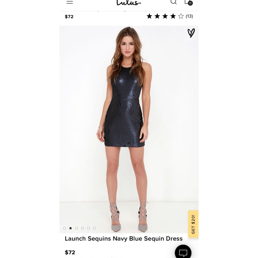 NAVY BLUE SEQUIN OPEN BACK DRESS